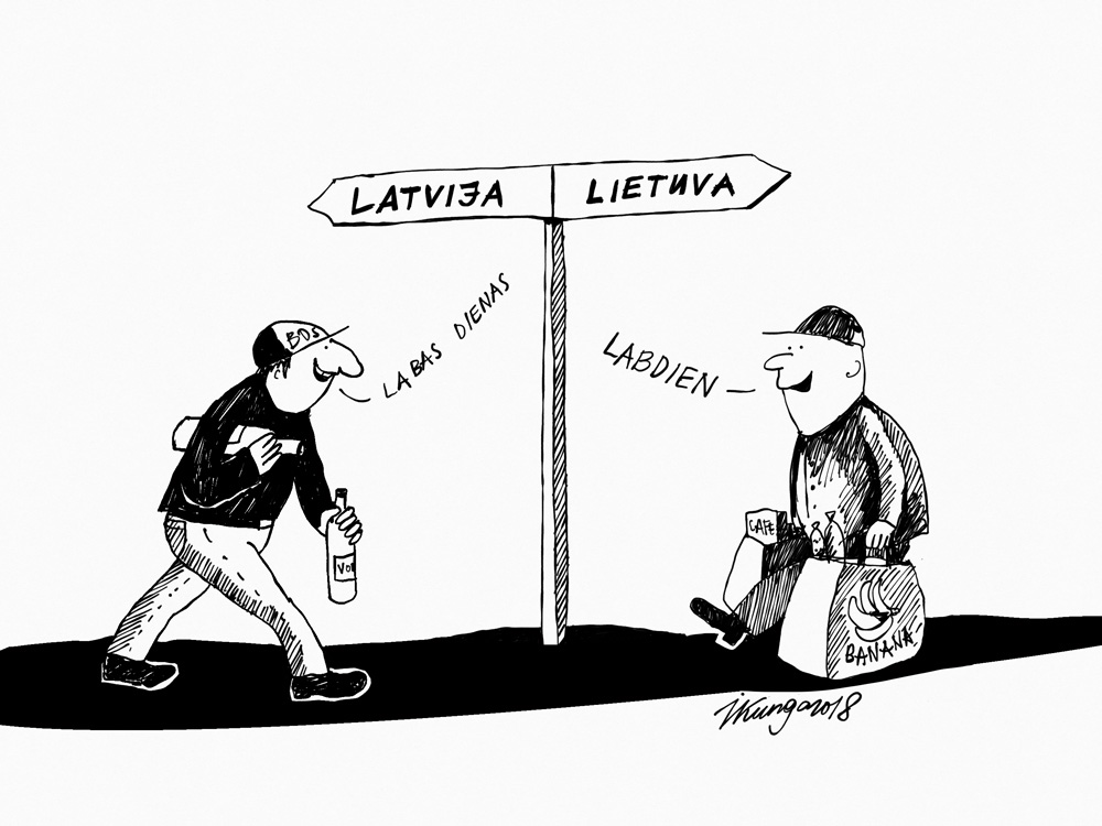 Lietuvieši brauc uz Latviju pēc alkohola, latvieši uz Lietuvu pēc pārtikas.