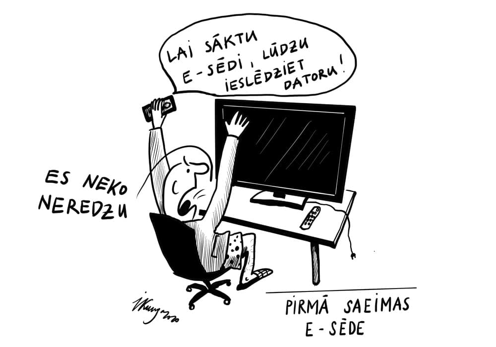 Karikatura_27-05-2020 / Pirmā saeimas e-sēde.