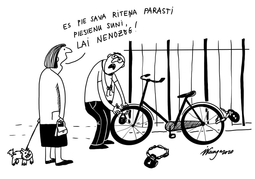 Karikatura_16-07-2020 / Pieaug velosipēdu zādzības.