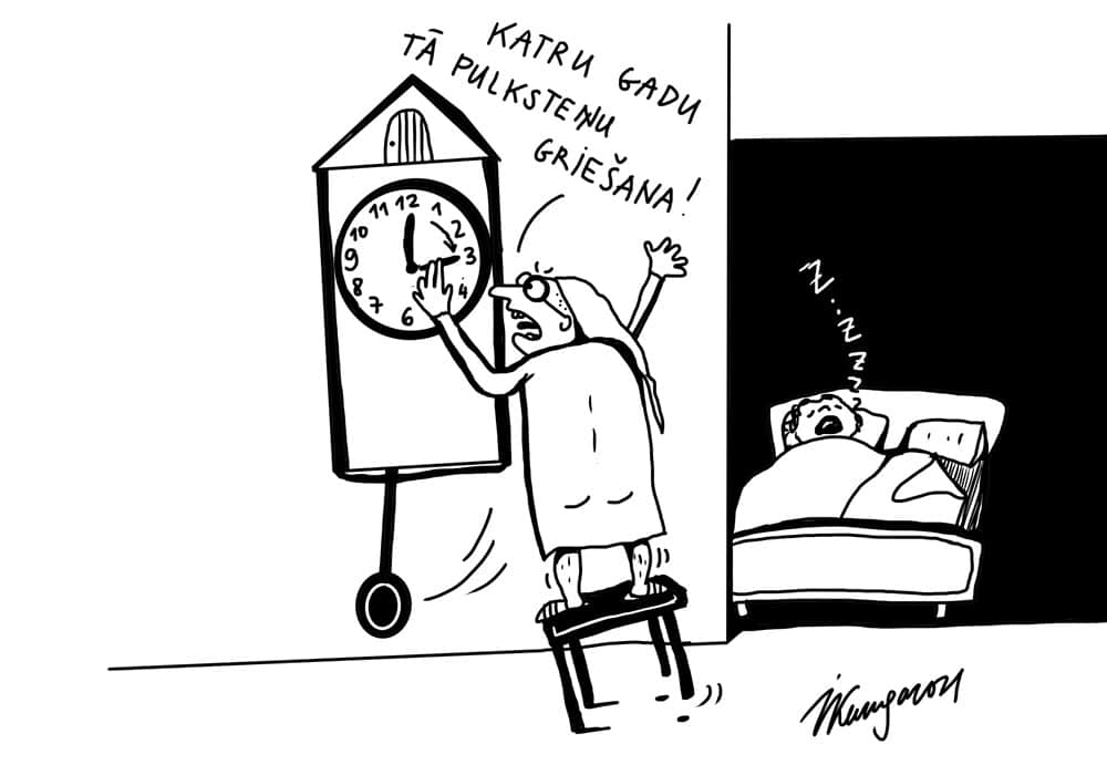 Karikatura_25-03-2021 - Jedes Jahr immer die selbe Uhrdrehung!