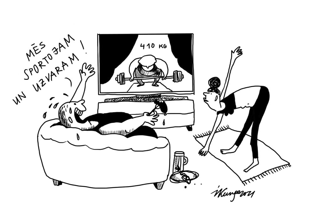 Karikatura_05-08-2021 - Dīvāna sportisti.